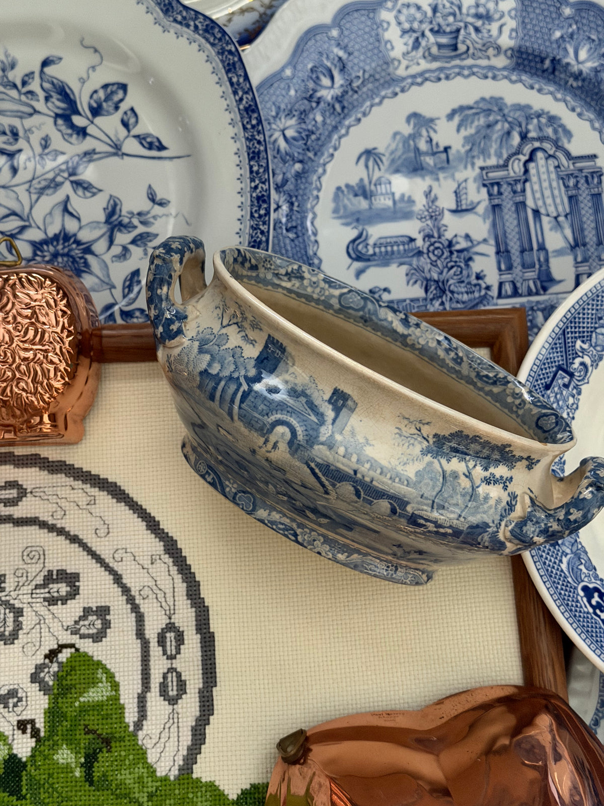 Blue and White Transferware & Plates