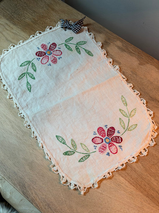 Floral Embroidered Doily