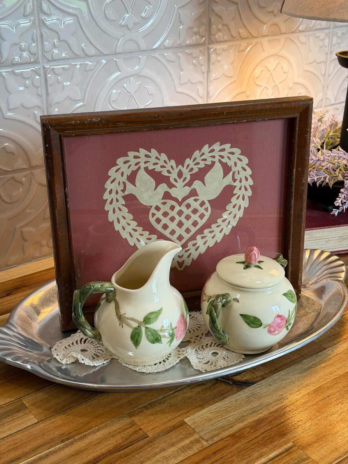 Heart and Dove Framed Paper Cutout