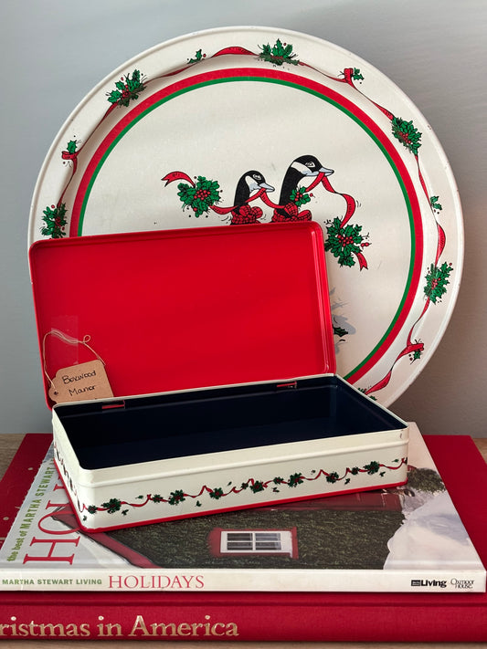 Vintage Christmas Goose Tin