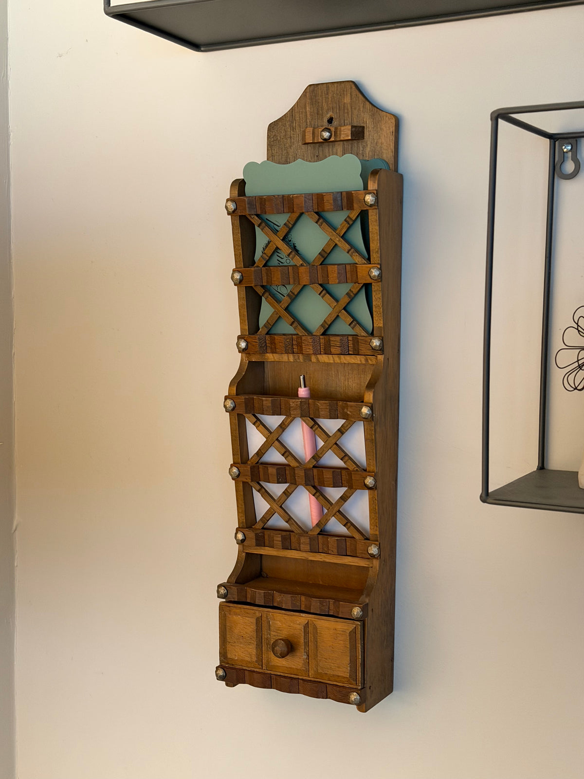 Wooden Mail Organizer with Drawer