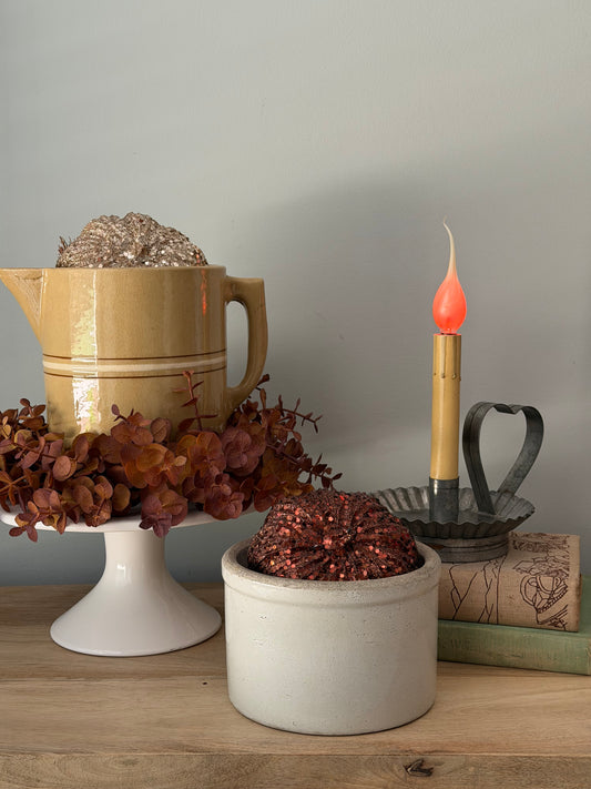 Primitive Tin Candle Stick Lamp