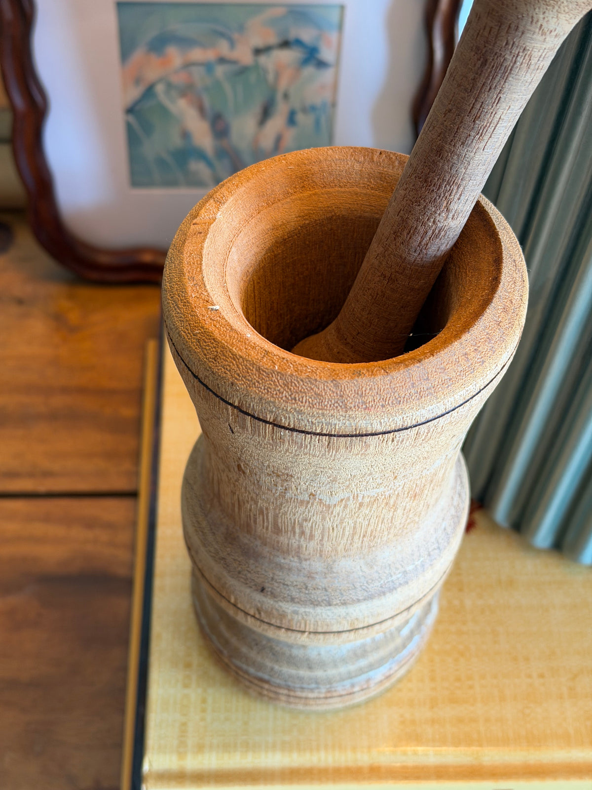 Vintage Wooden Mortar & Pestle
