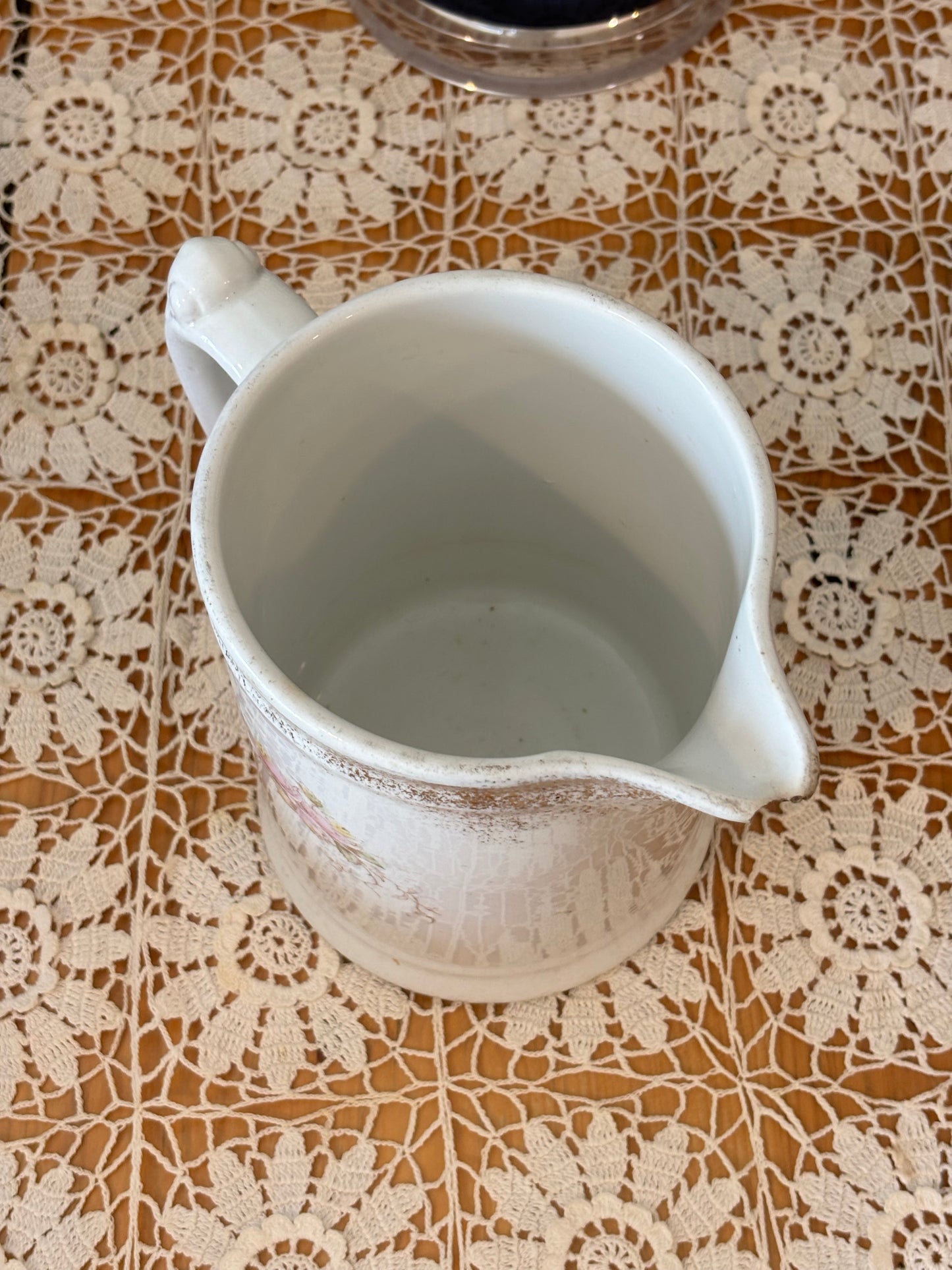 Vintage Floral China Pitcher