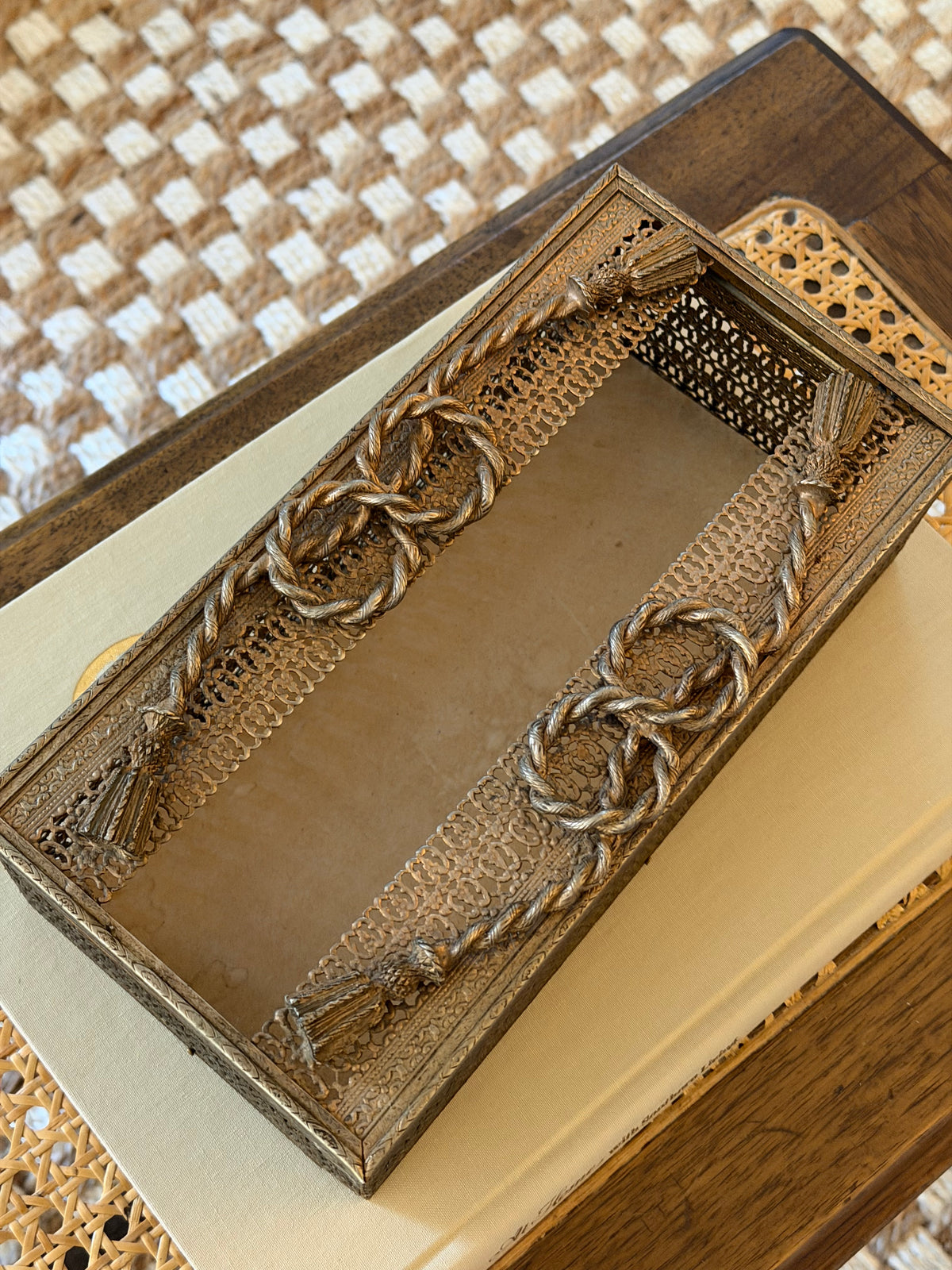 Ornate Brass Tissue Box Cover