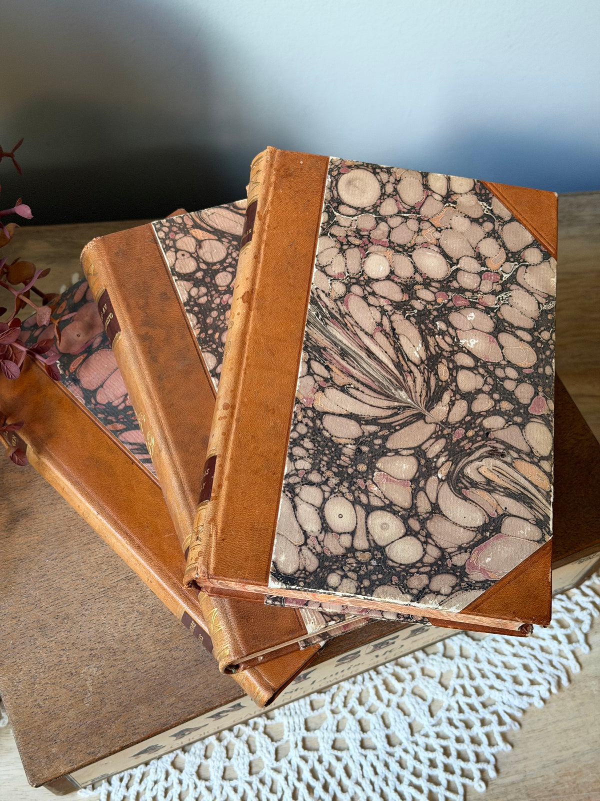Marbled Leather Book Bundle