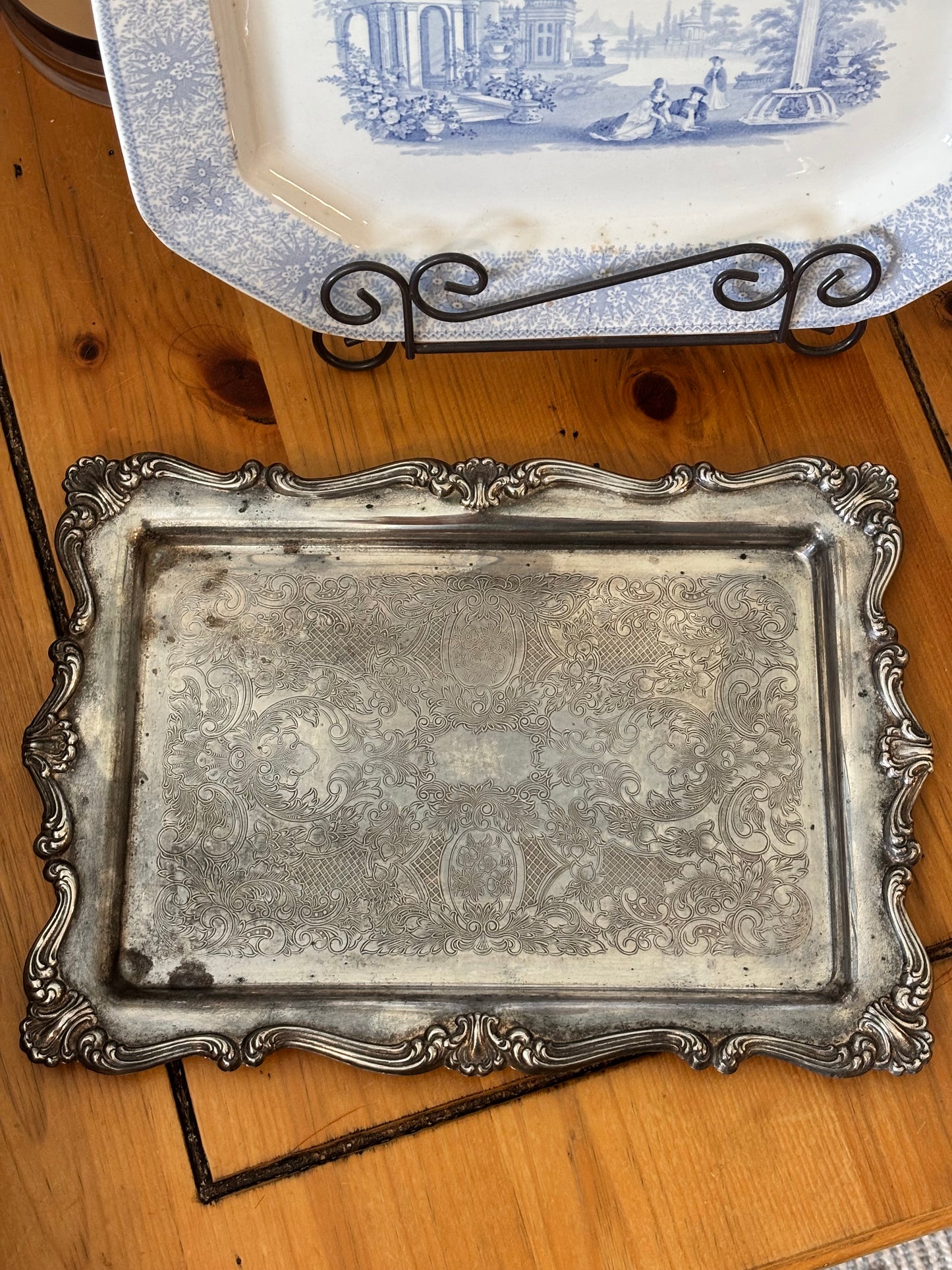Vintage Oneida Rectangle Silver Plate Tray
