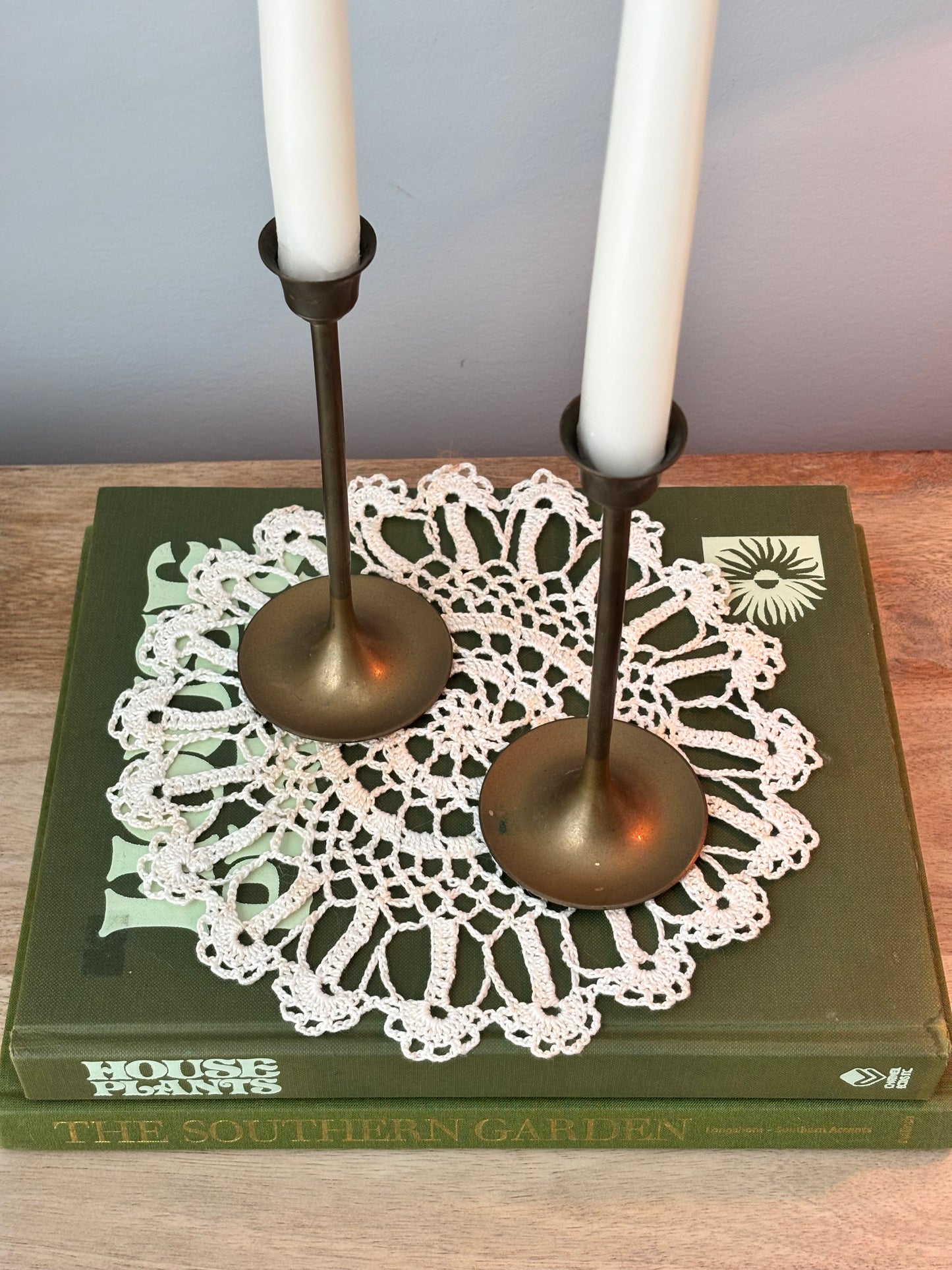 Set of 2 Vintage Brass Candlesticks
