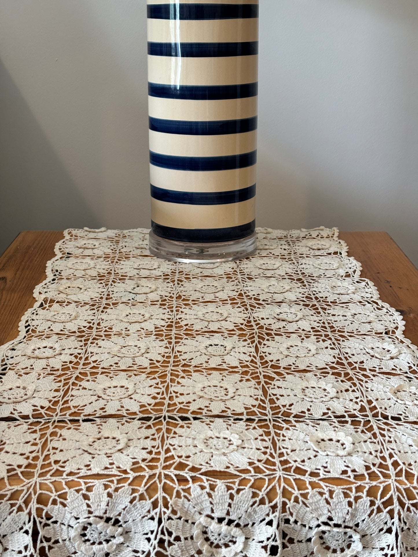 Vintage Textured Floral Table Runner