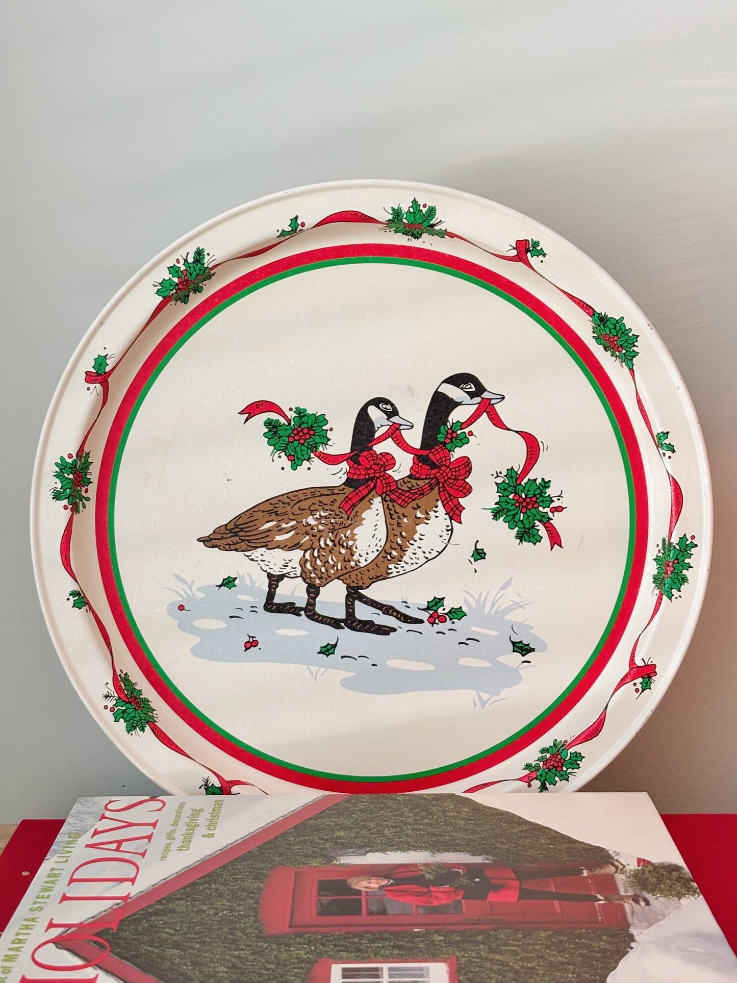 Vintage Christmas Goose Tray