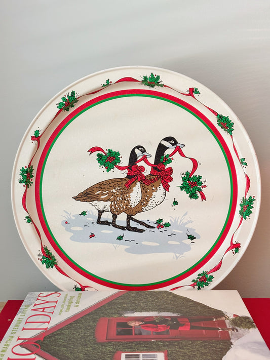 Vintage Christmas Goose Tray