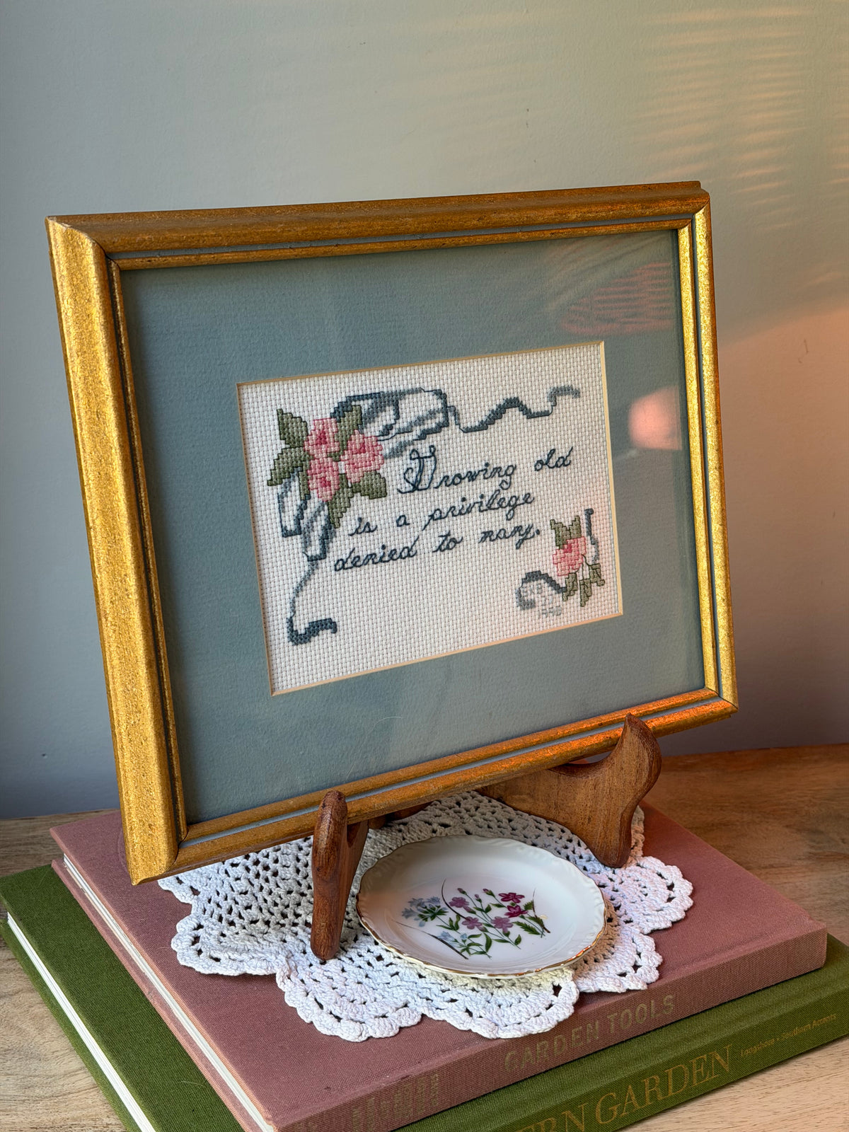 Growing Old is a Privilege Framed Cross Stitch