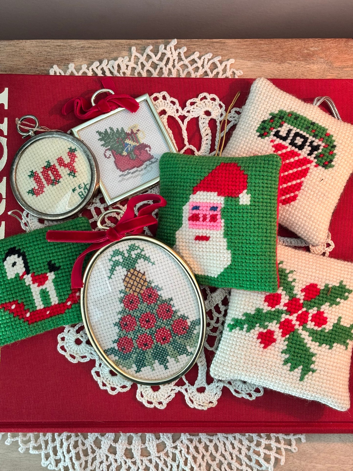 Vintage Needlepoint Ornaments
