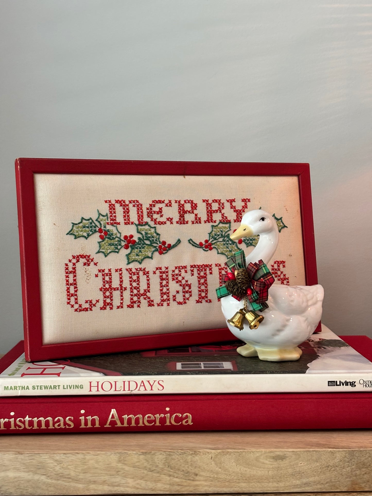 Ceramic Christmas Goose with Bow
