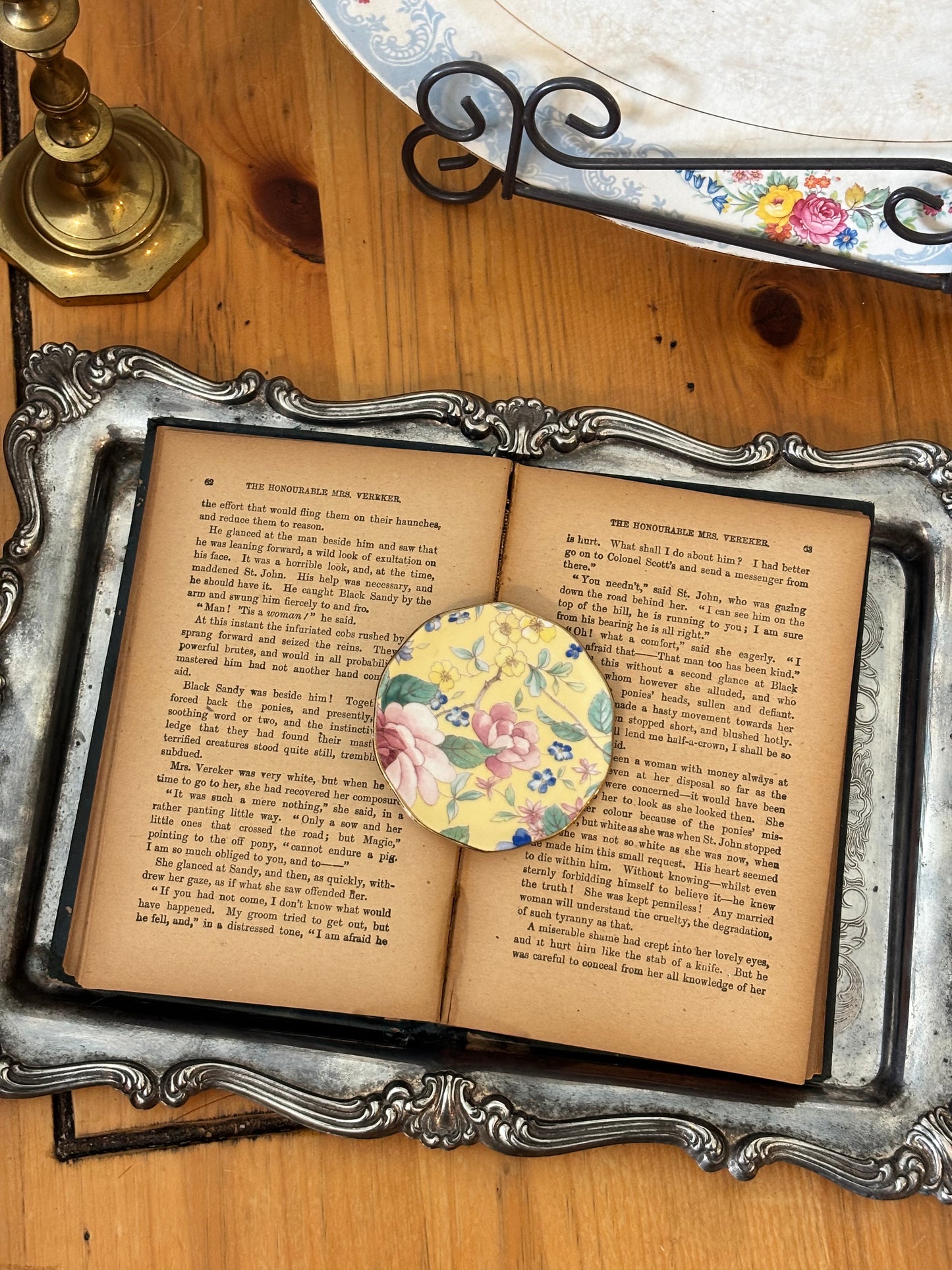 Vintage Mini Yellow Floral Butter Pat