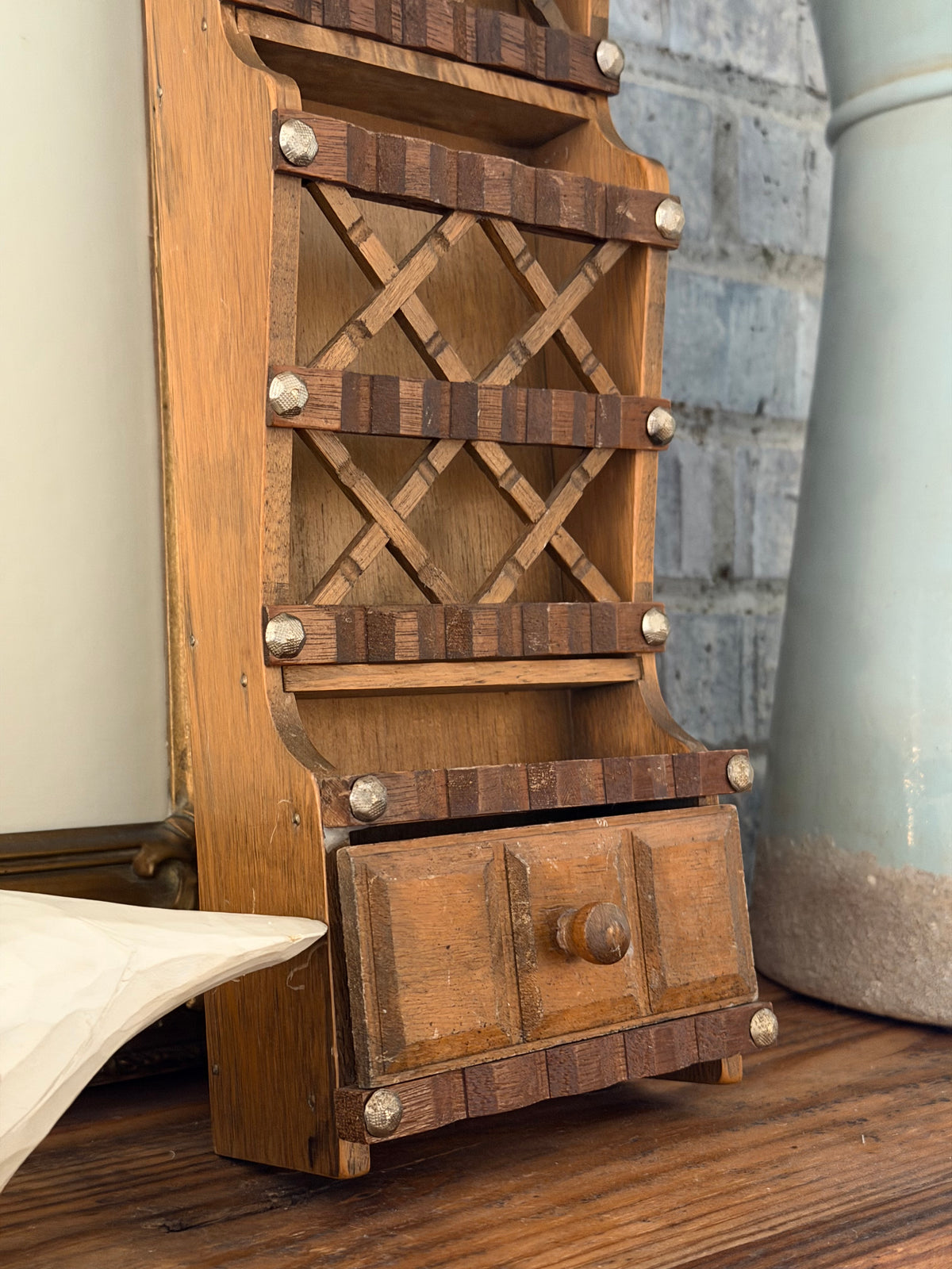 Wooden Mail Organizer with Drawer