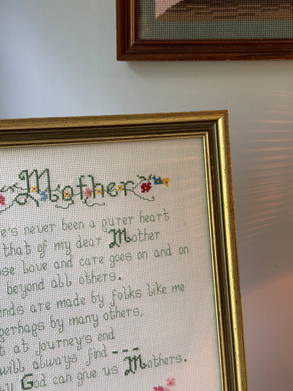 Vintage Mother Framed Cross Stitch