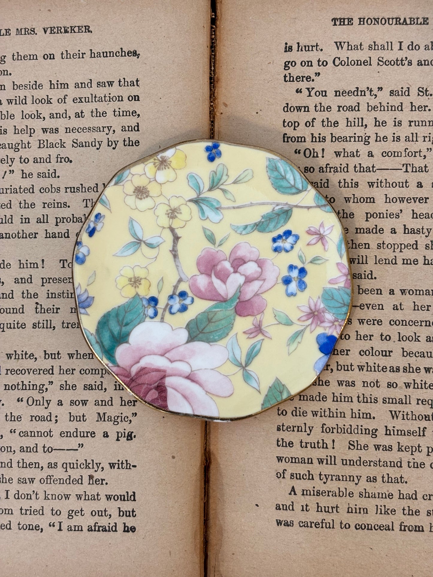 Vintage Mini Yellow Floral Butter Pat