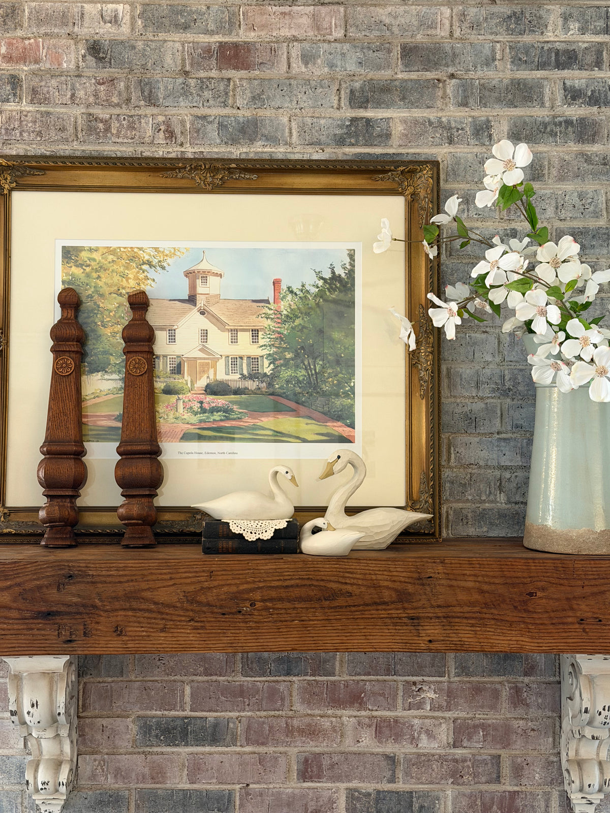 Set of 2 Wooden Baluster Wall Candle Sconces