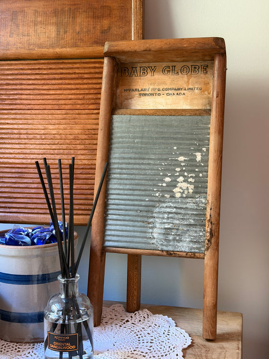 Vintage Baby Globe Wooden Wash Board