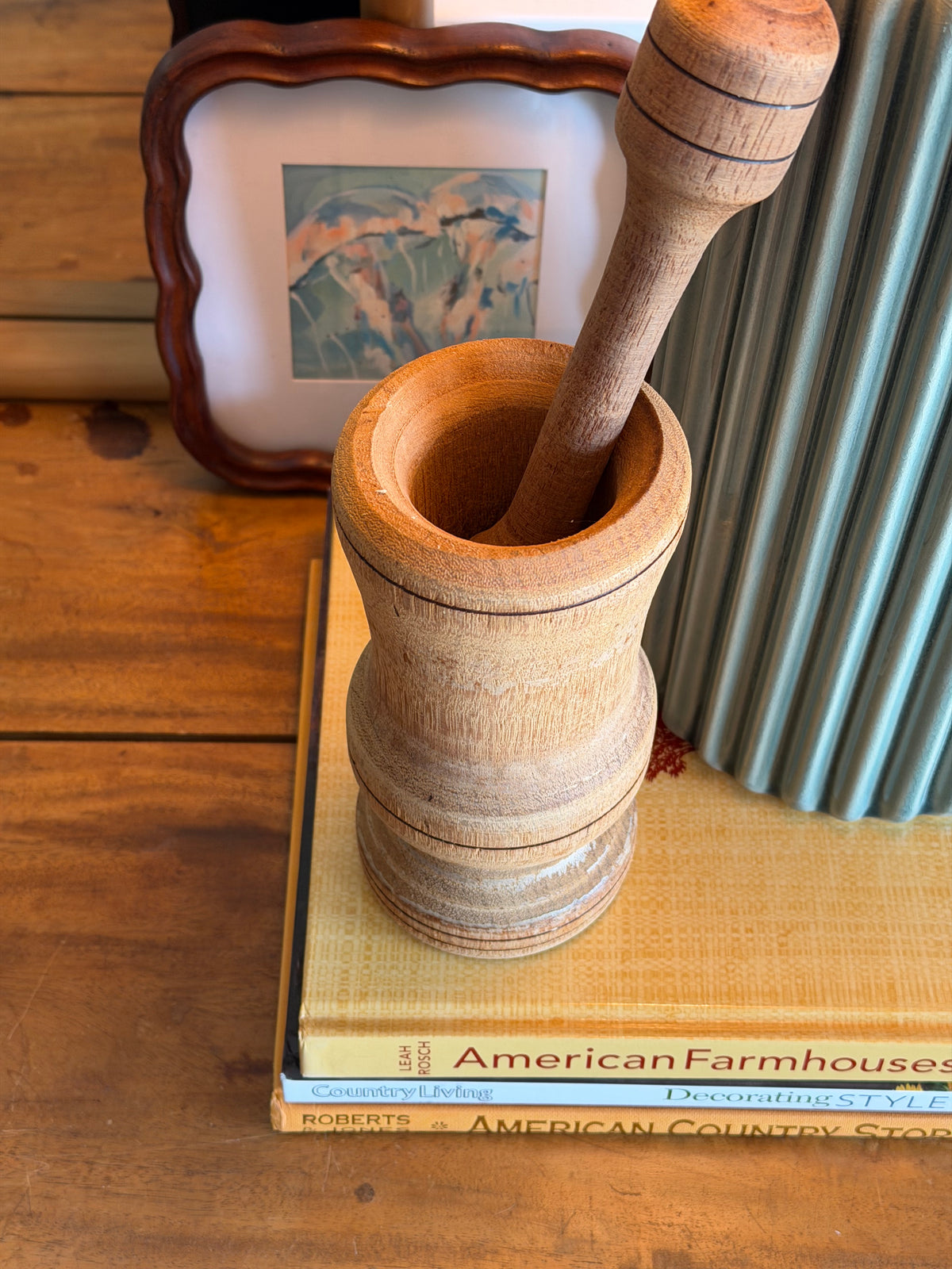 Vintage Wooden Mortar & Pestle