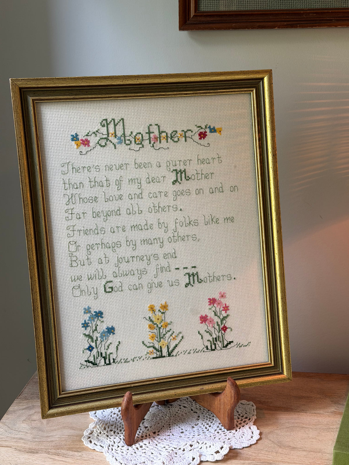 Vintage Mother Framed Cross Stitch