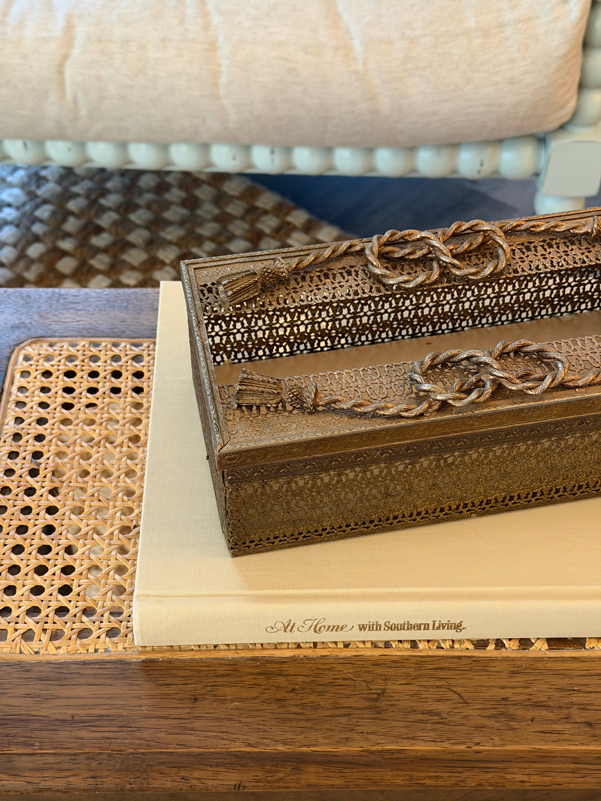 Ornate Brass Tissue Box Cover
