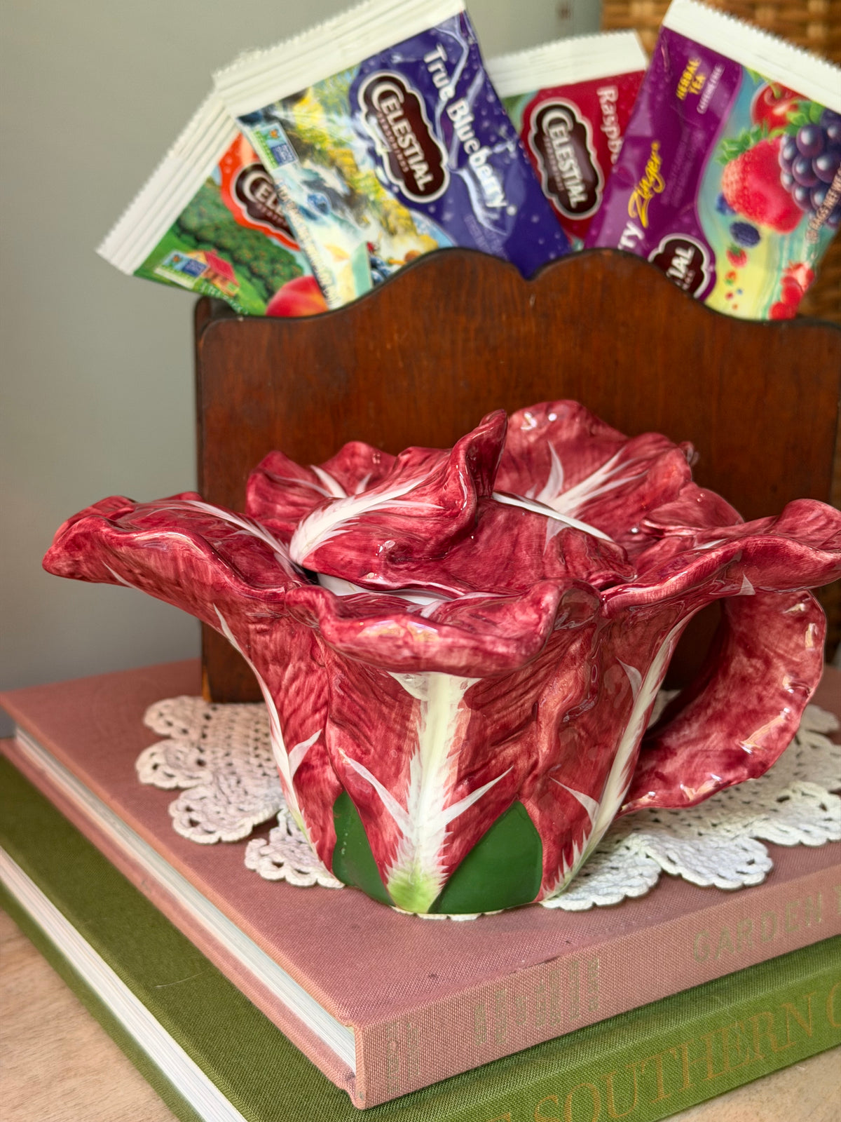 Jay Wilfred for Andra by Sadek Red Cabbage Leaf Teapot