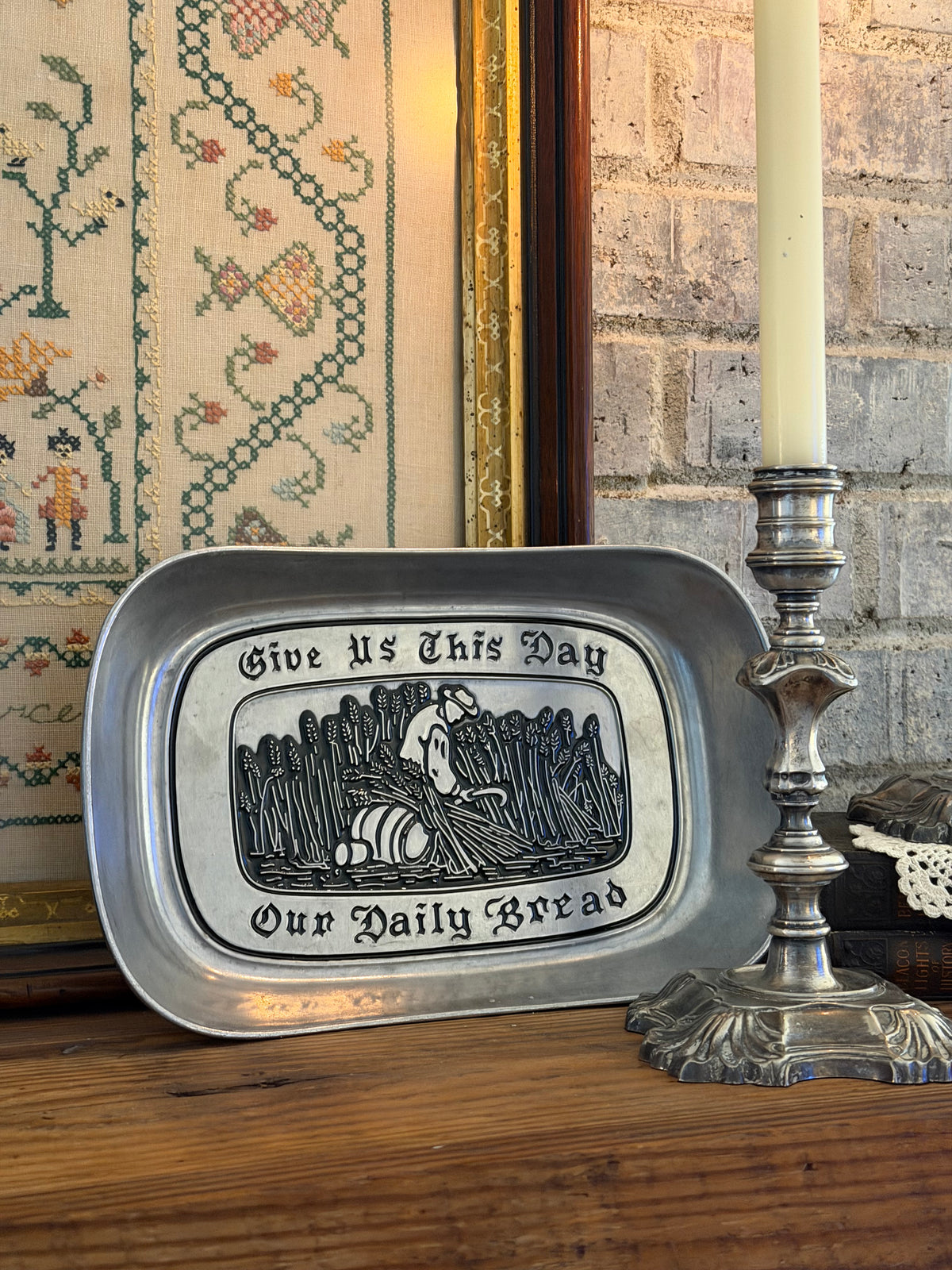 Give Us This Day our Daily Bread Pewter Tray