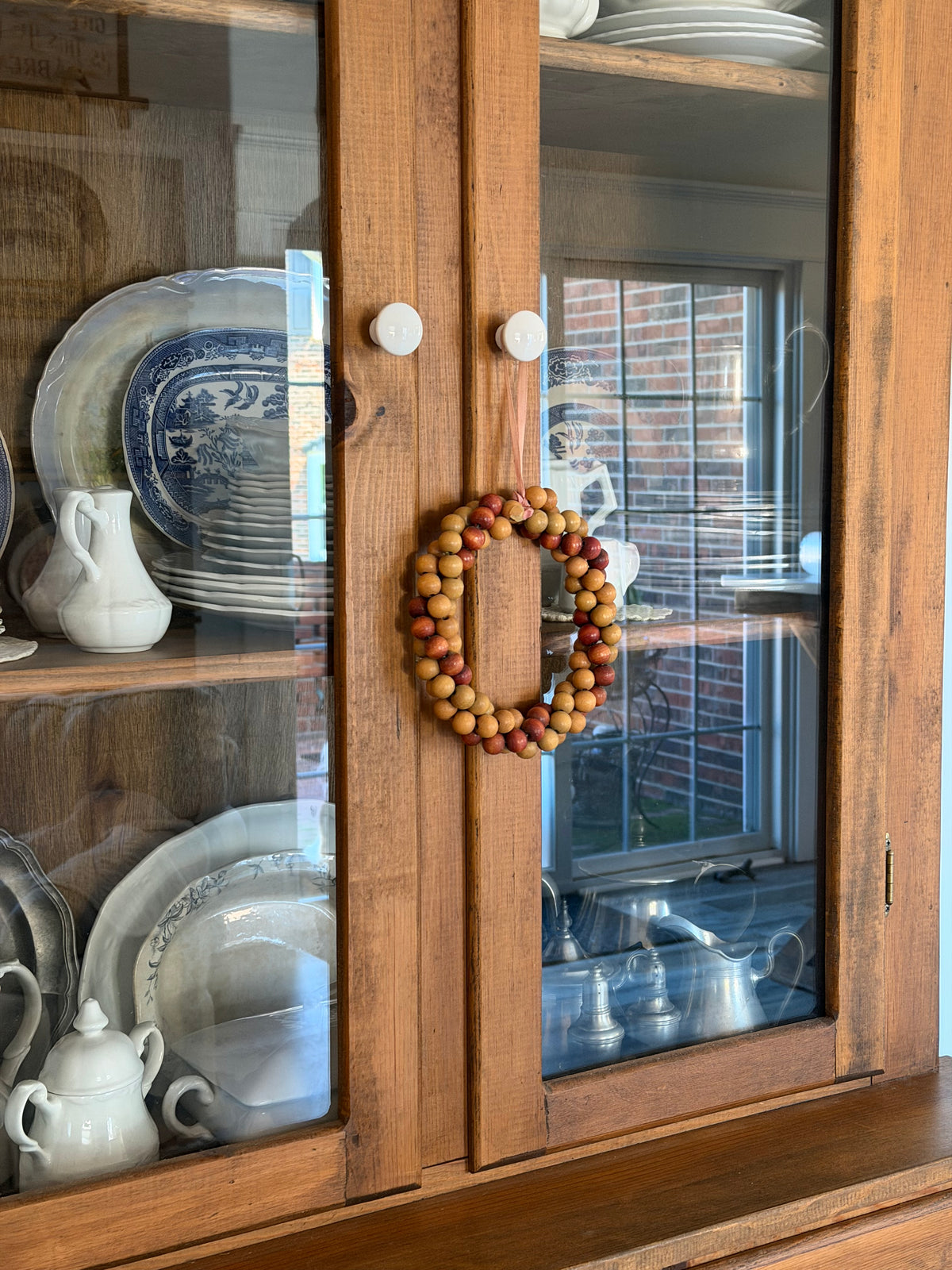 Vintage Wooden Berry Bead Wreath