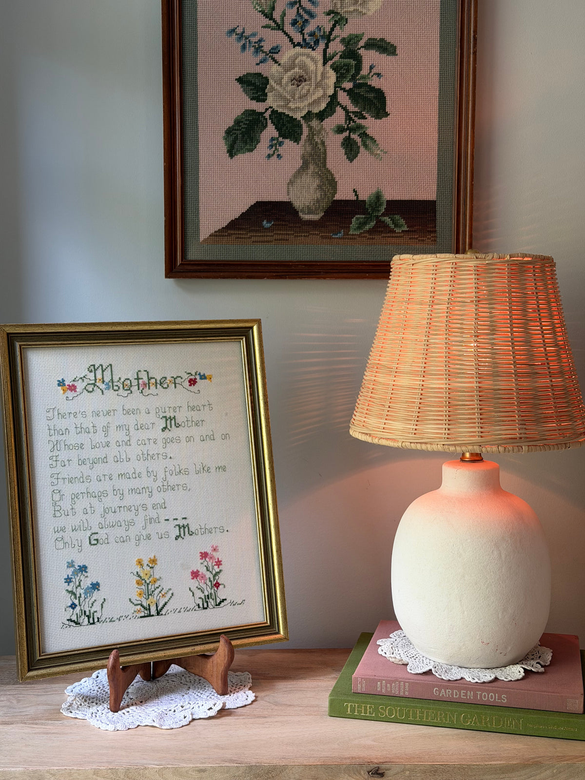 Vintage Mother Framed Cross Stitch