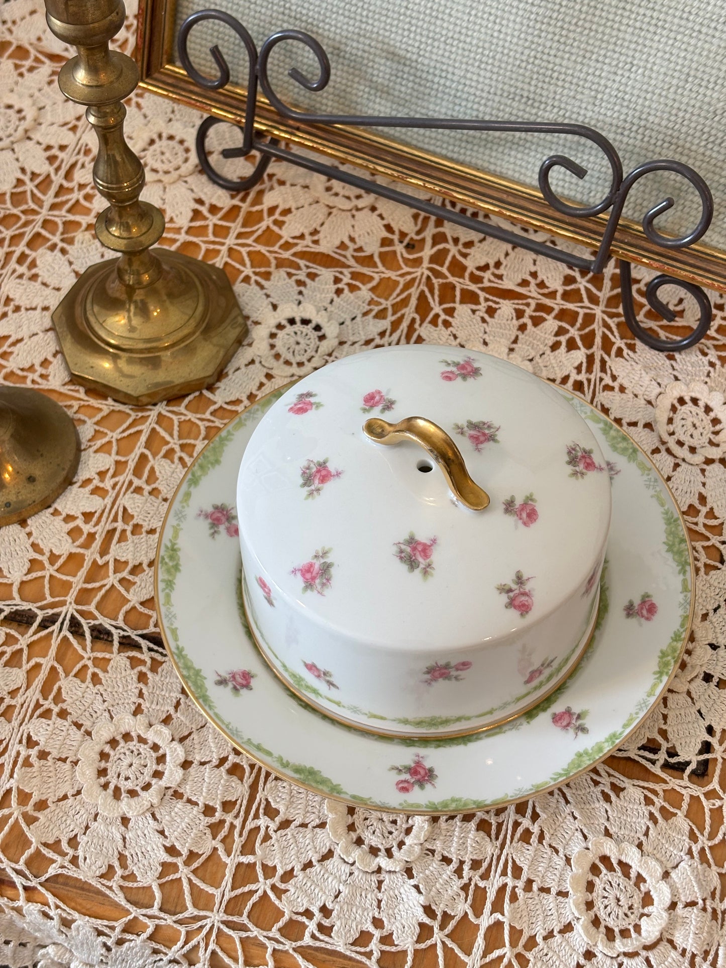 Antique French Haviland Limoges Floral China Cloche