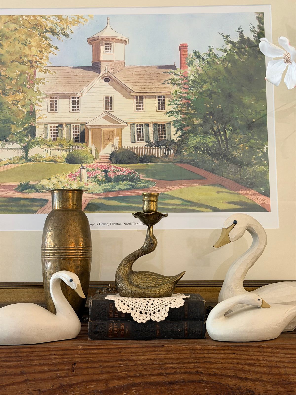 Vintage Slim Brass Vase