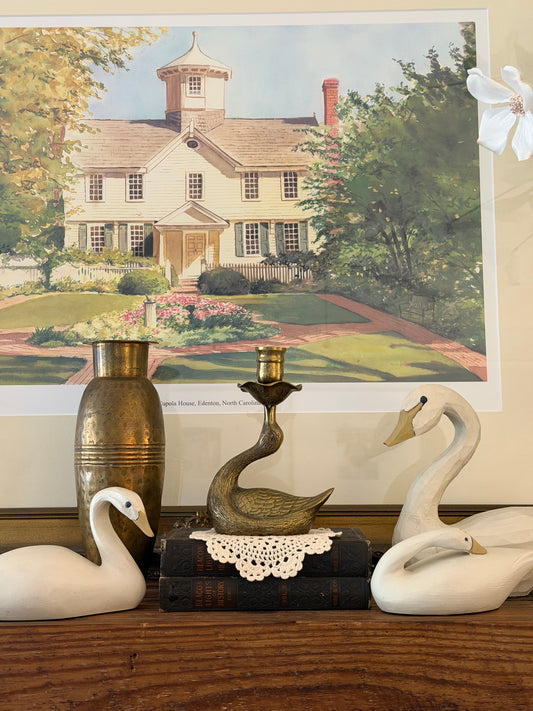 Vintage Slim Brass Vase