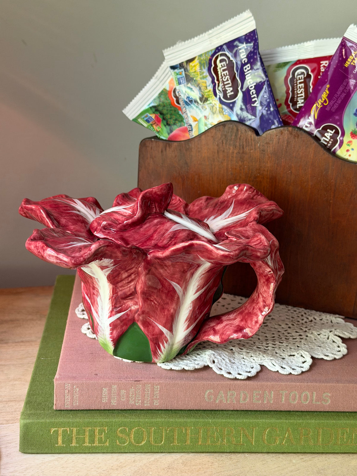 Jay Wilfred for Andra by Sadek Red Cabbage Leaf Teapot