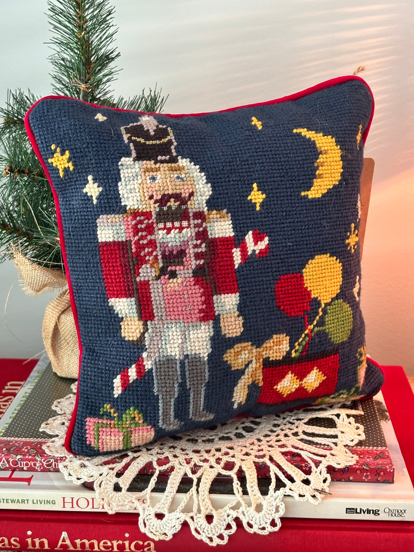 Nutcracker Needlepoint Pillow