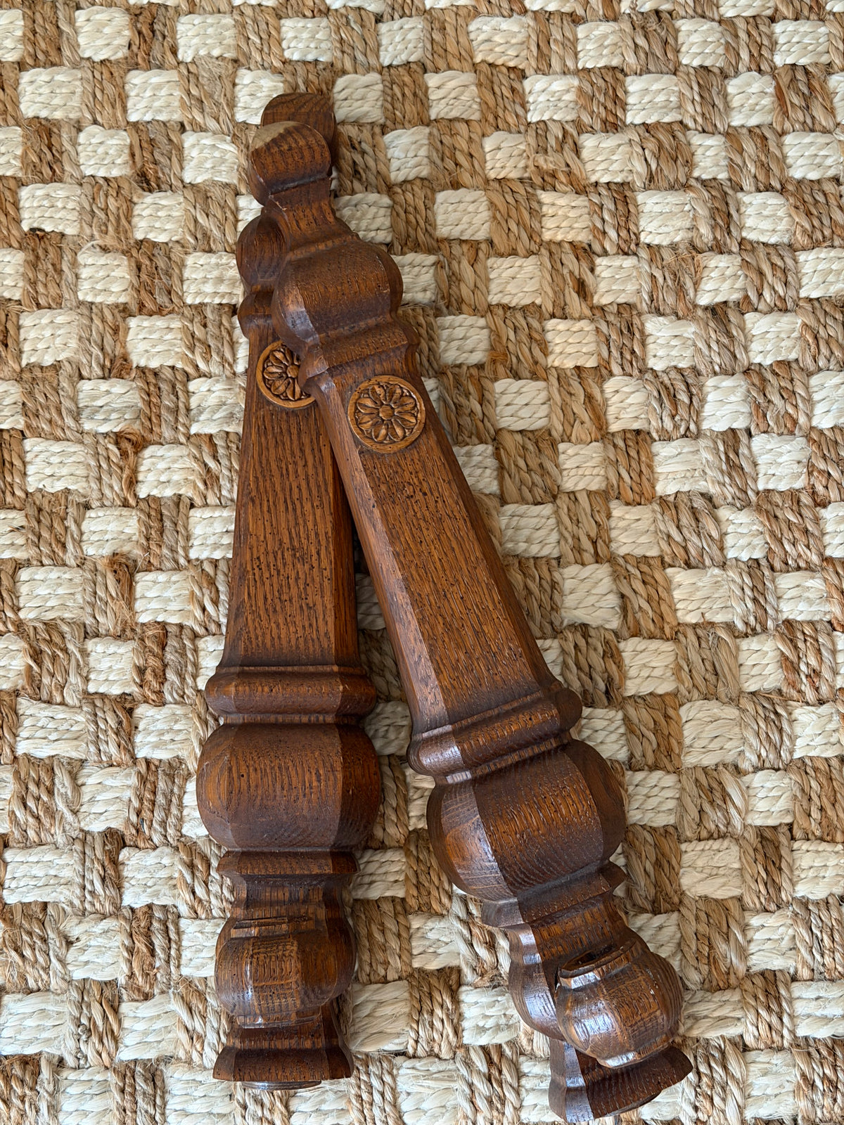 Set of 2 Wooden Baluster Wall Candle Sconces