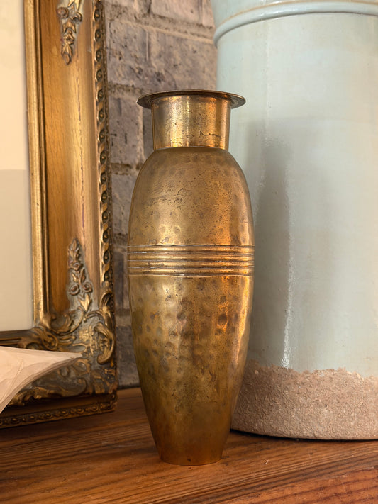 Vintage Slim Brass Vase
