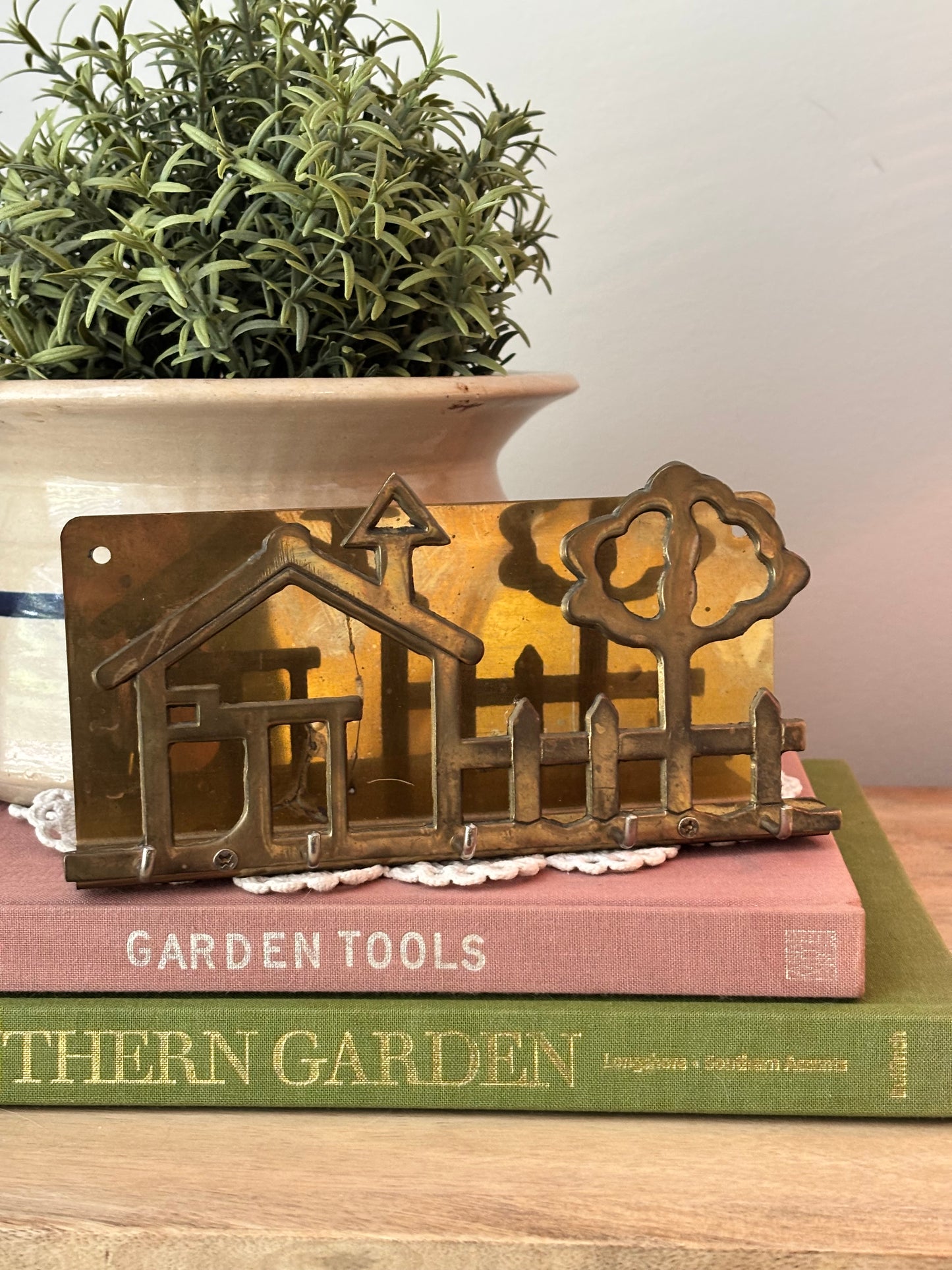Brass Key & Mail Holder
