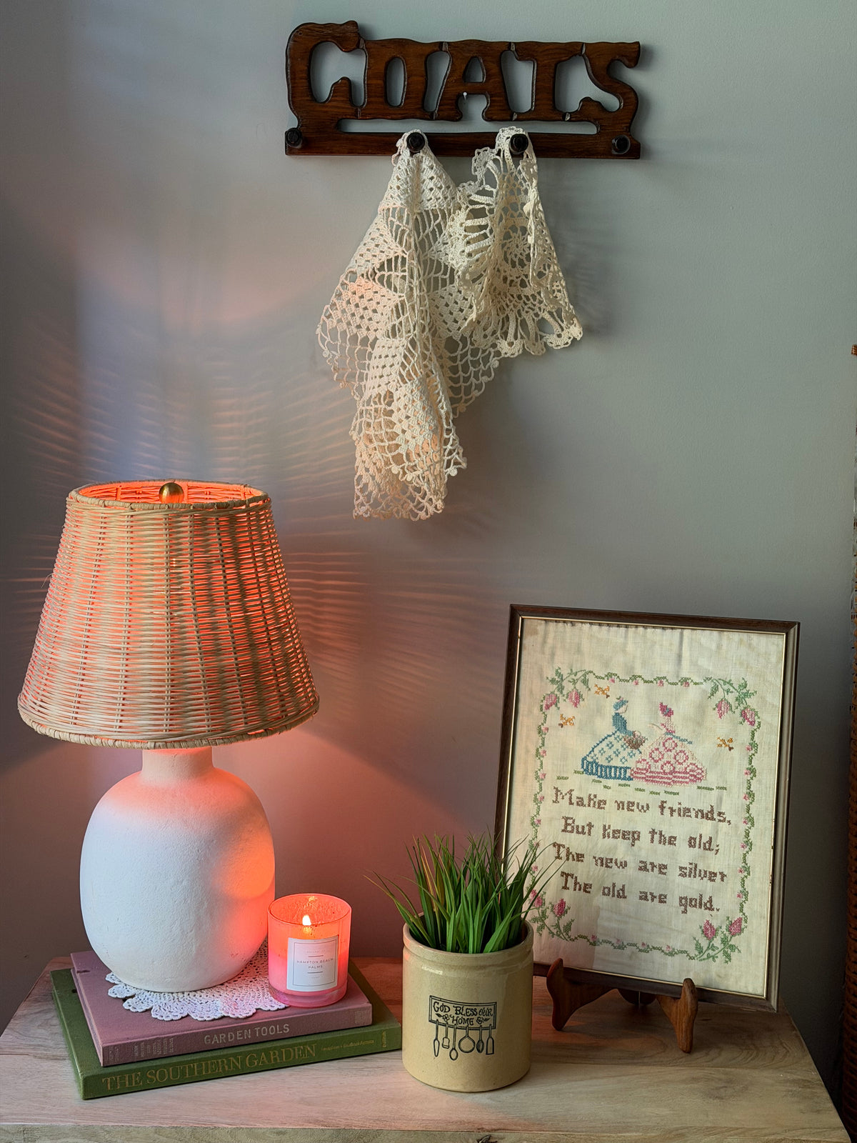 Vintage Wooden 'Coat' Peg Rack