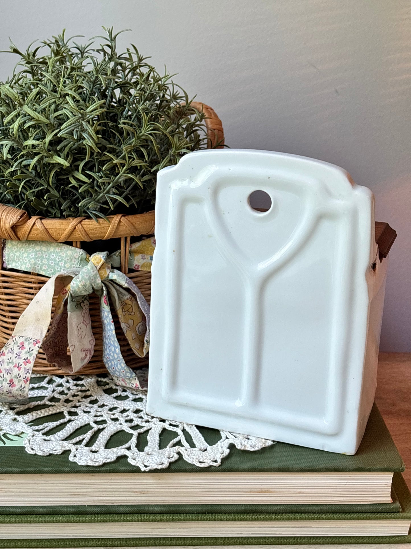 Antique French Floral Salt Box