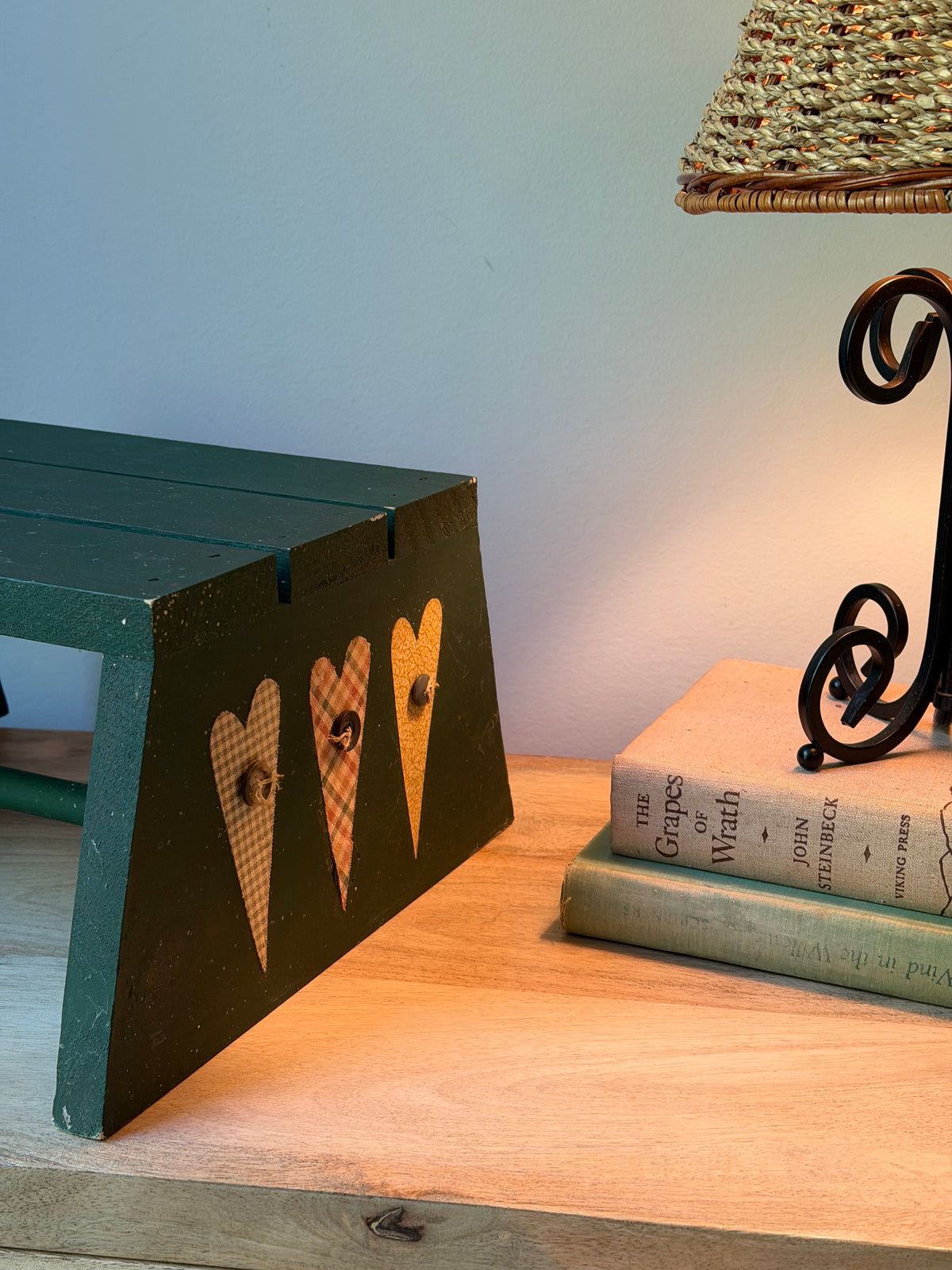Green Primitive Style Riser Stool