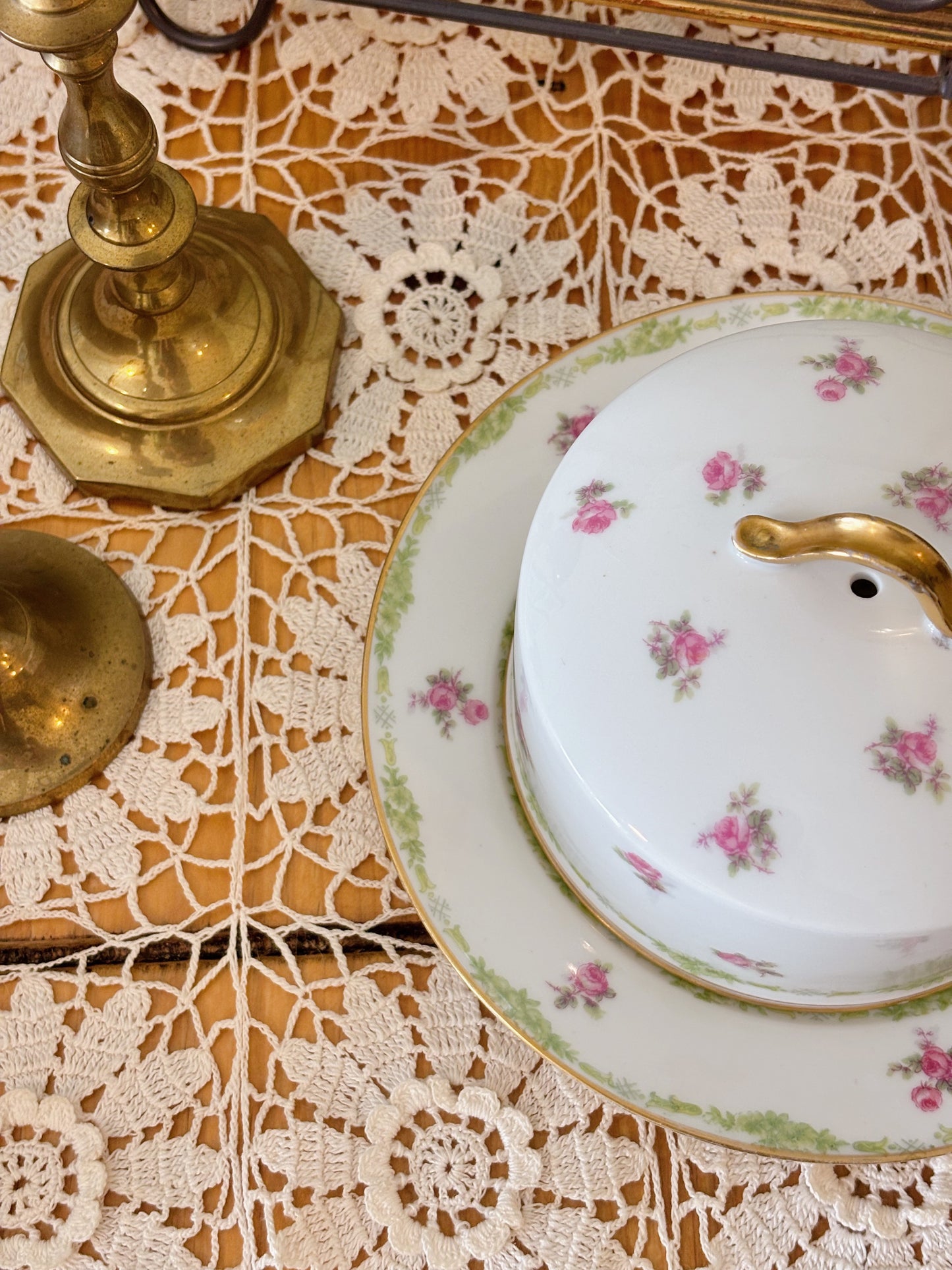 Antique French Haviland Limoges Floral China Cloche
