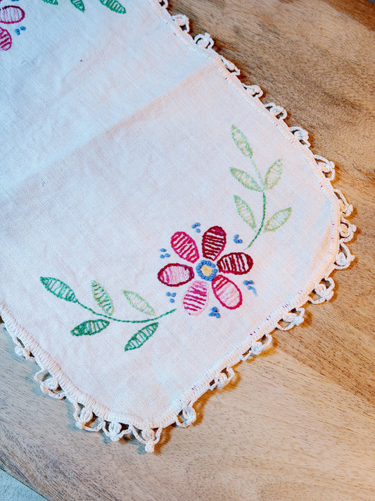 Floral Embroidered Doily