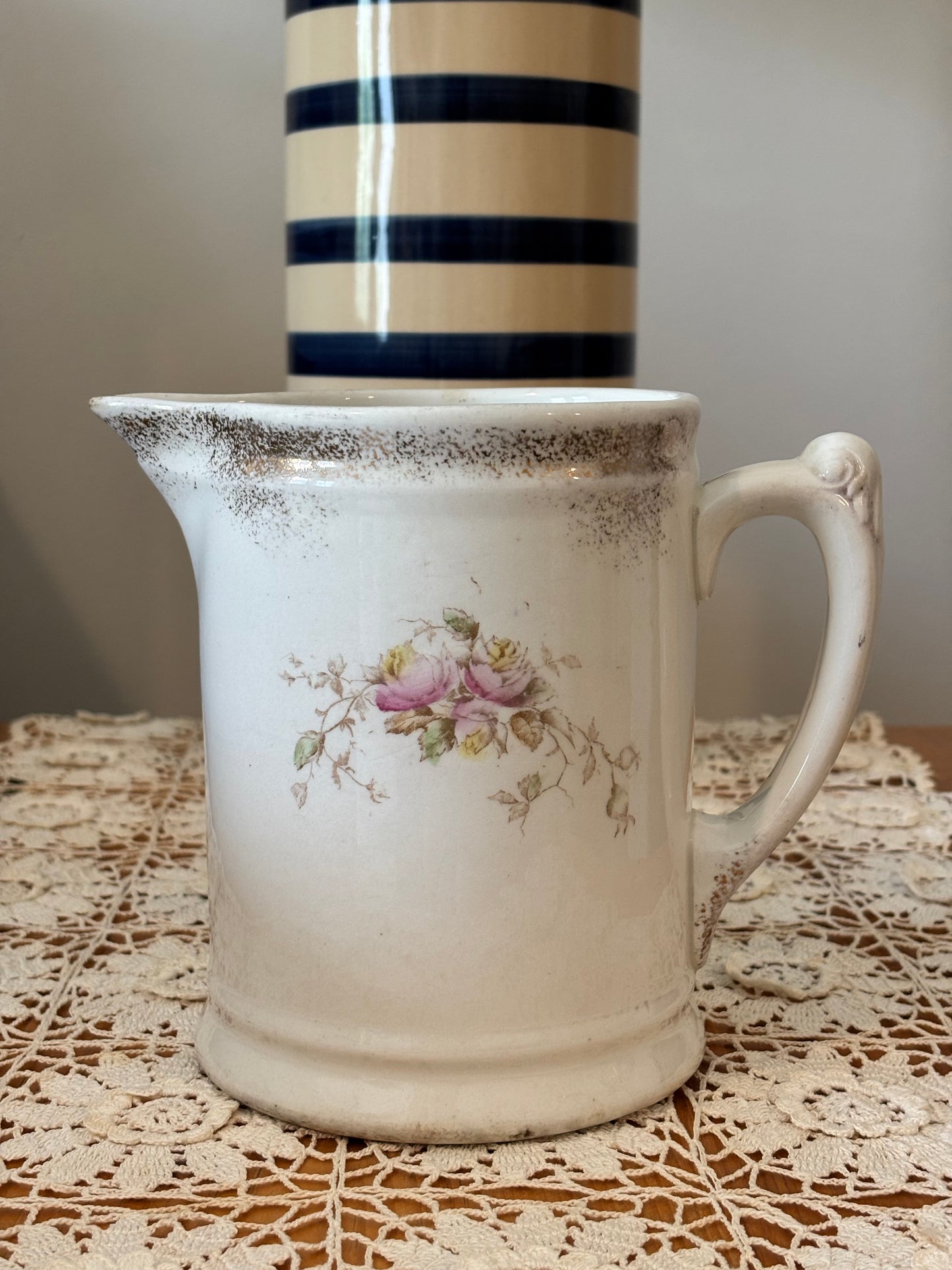 Vintage Floral China Pitcher