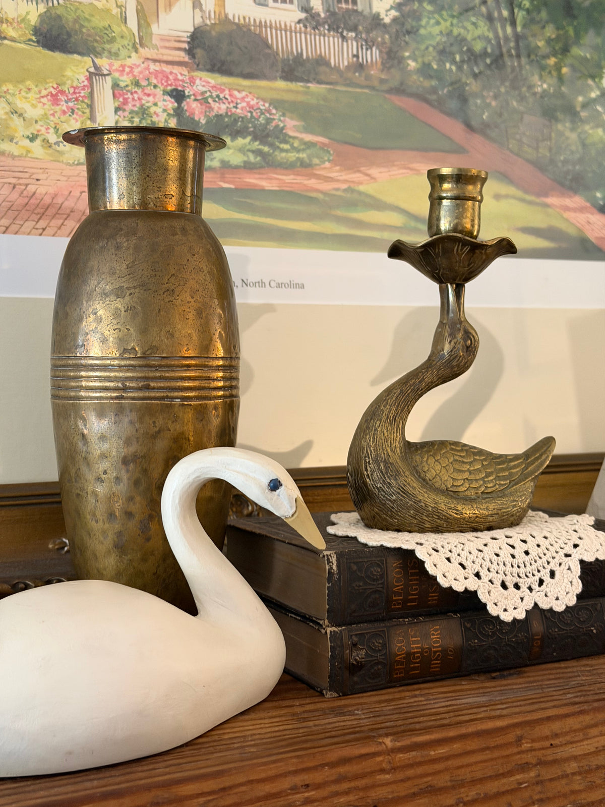 Vintage Slim Brass Vase
