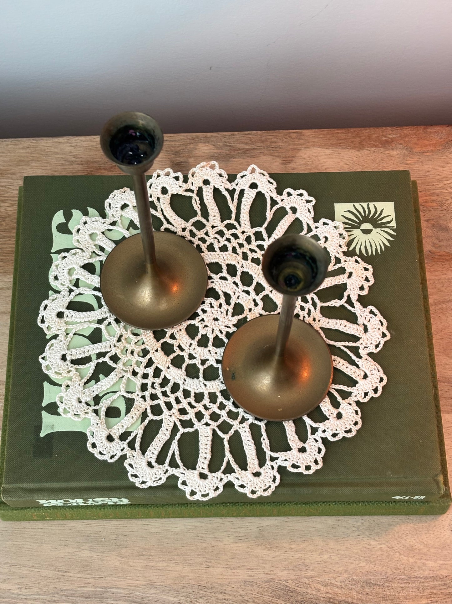 Set of 2 Vintage Brass Candlesticks