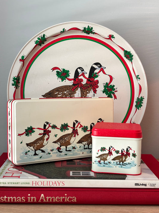 Vintage Christmas Goose Tray