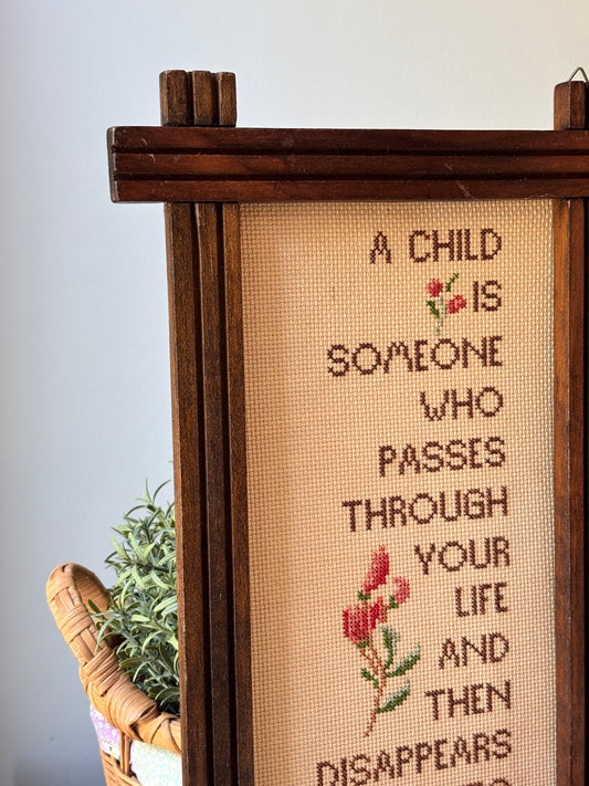A Child Floral Cross Stitch