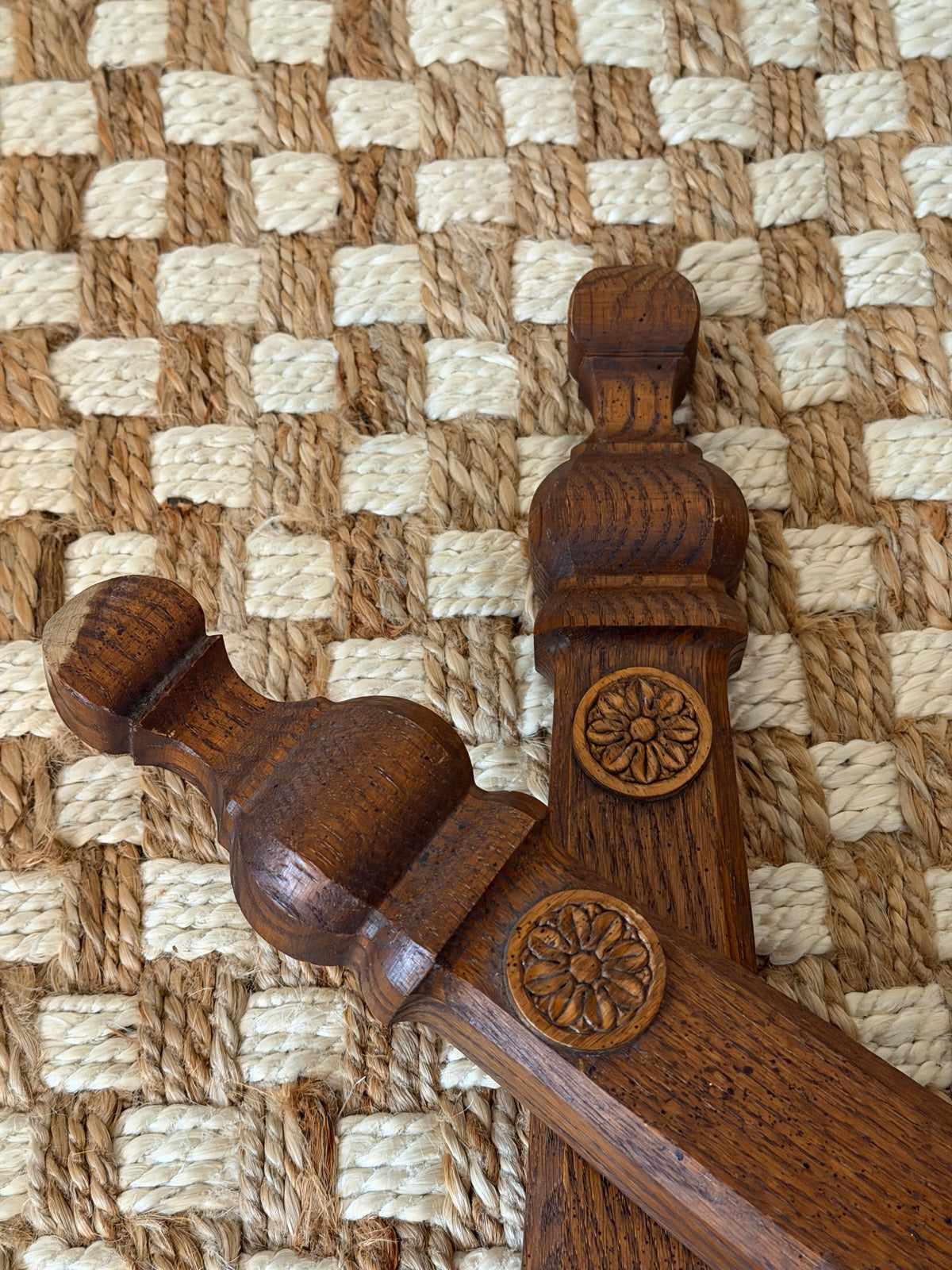 Set of 2 Wooden Baluster Wall Candle Sconces